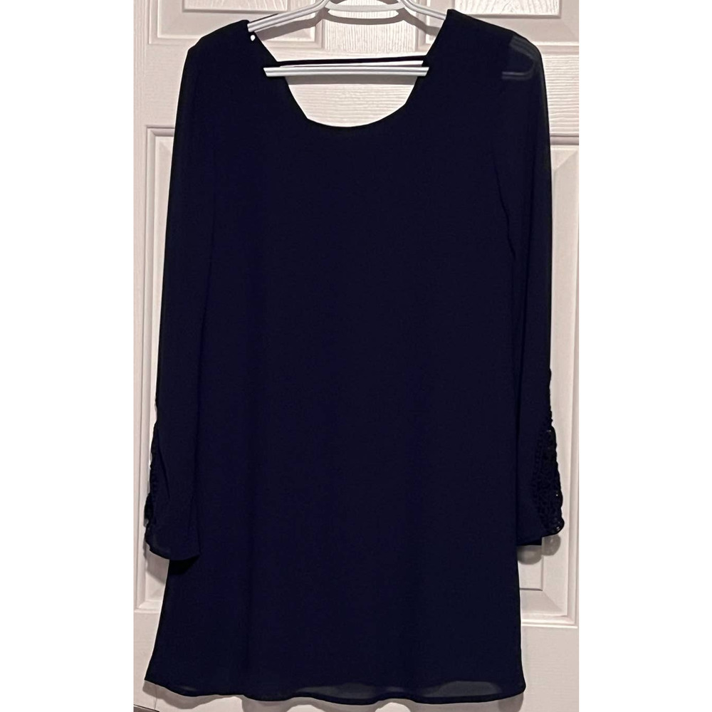 Speechless Women's Navy Long Sleeve Dress with Lining Croquet‎ Sleeves Size XS